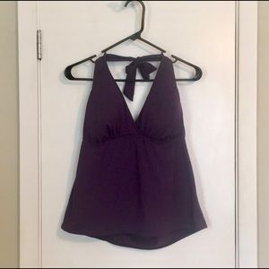 Lands' End Halter Tankini Top- Plum